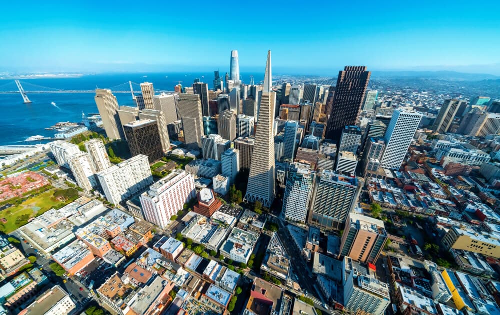 Aerial view of the San Francisco skyline